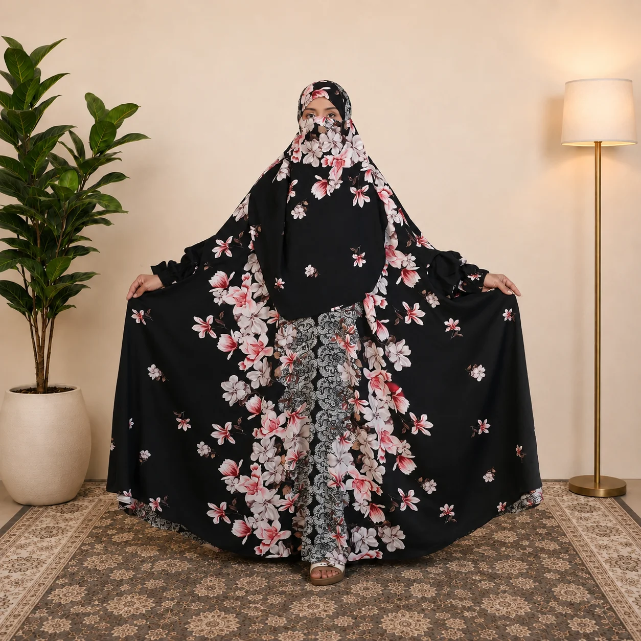 J406 - Premium Turkish Kaftan Silk Long Khimar